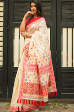 Load image into Gallery viewer, Assam Saree Red Square