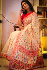 Load image into Gallery viewer, Assam Saree Red Square

