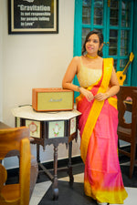 Load image into Gallery viewer, Maheshwari Yellow Pink
