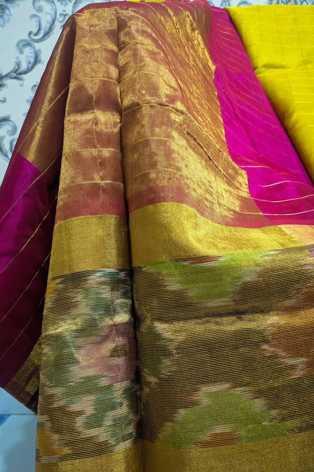 Checks mangalgiri   yellow purple