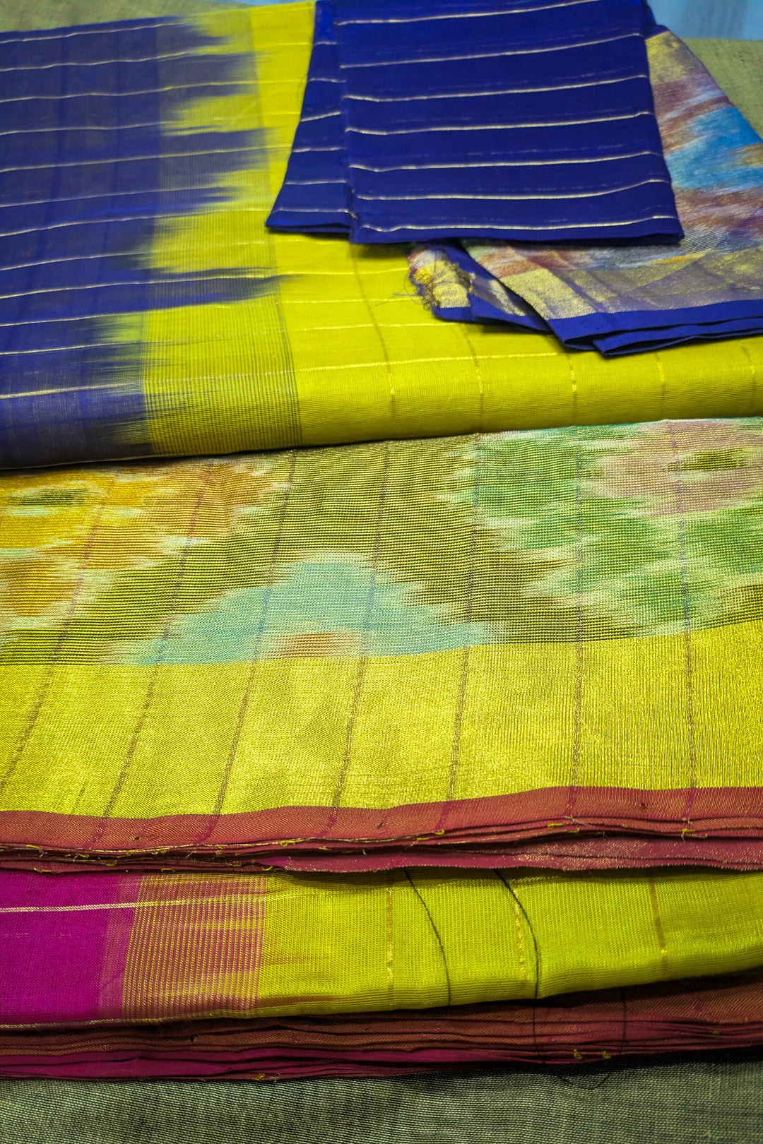 Checks Mangalgiri - Yellow Purple