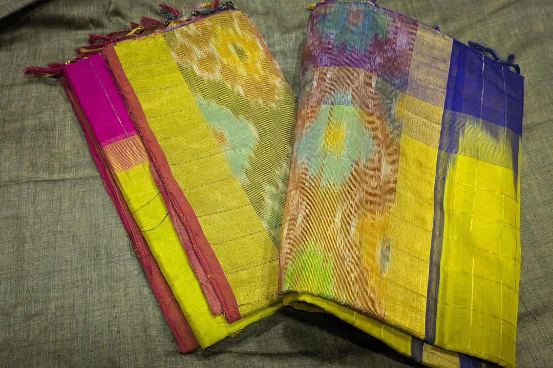 Checks Mangalgiri - Yellow Purple