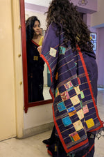 Load image into Gallery viewer, Baul applique on Khadi - Purple
