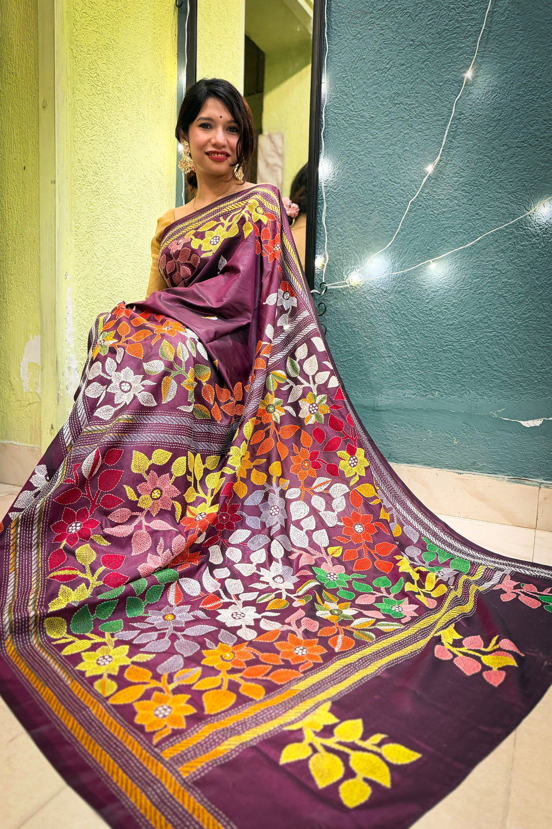 Blended Blore Kantha - Purple