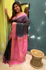 Load image into Gallery viewer, Maheshwari Black Baby Pink
