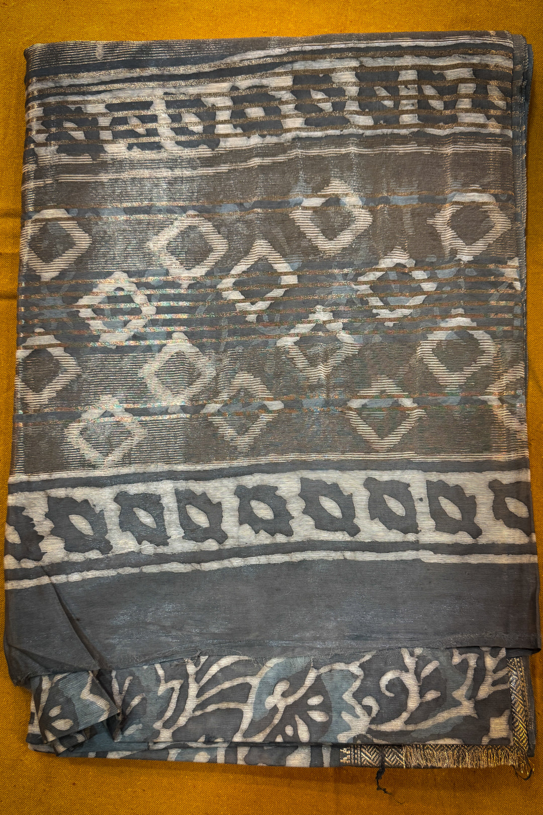 Semi-linen Chanderi Gray