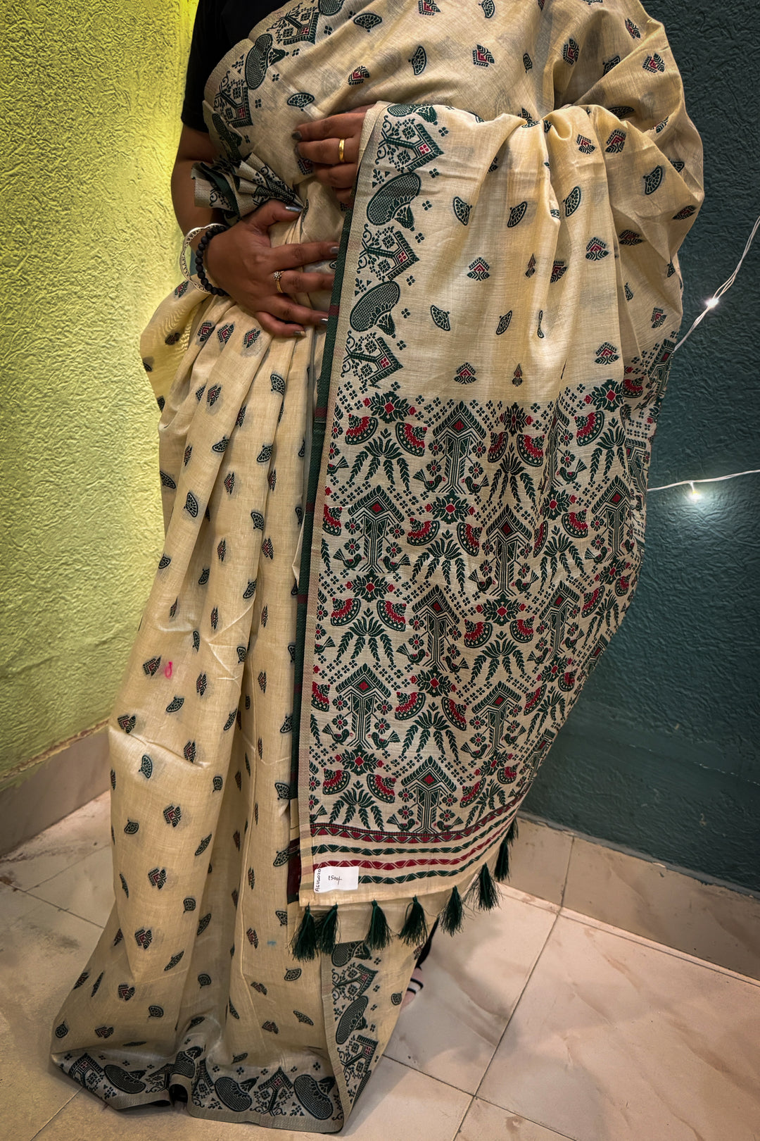 Assam Saree Black Red