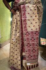Load image into Gallery viewer, Assam Saree Maroon Green
