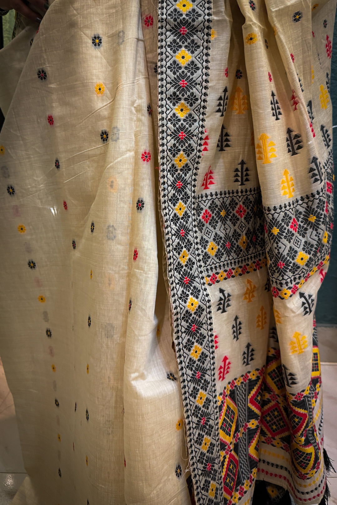 Assam Saree Black Square