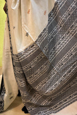 Load image into Gallery viewer, Manipuri Cotton handloom - White Black
