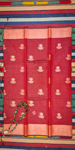 Load image into Gallery viewer, Checks Banarasi Red
