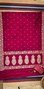 Load image into Gallery viewer, Banarasi Red Boota with Border
