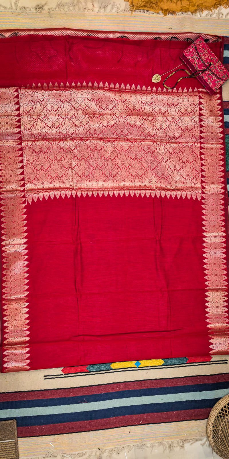 Banarasi Red Plain with Border