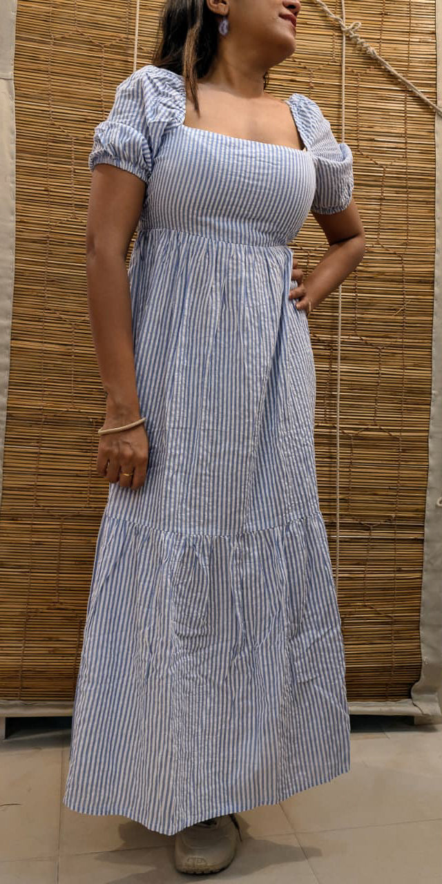 Blue backless sundress