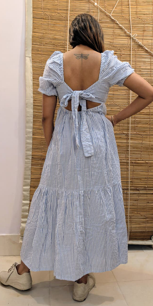 Blue Backless Sundress
