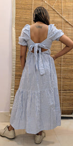Load image into Gallery viewer, Blue Backless Sundress
