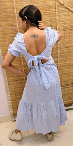 Load image into Gallery viewer, Blue Backless Sundress
