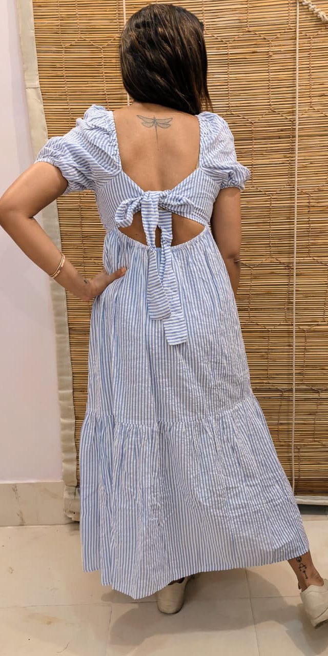 Blue Backless Sundress