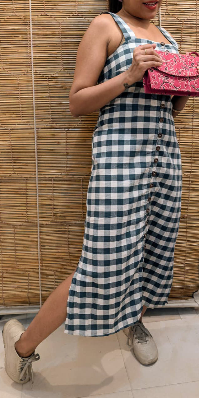 Green Check Dress