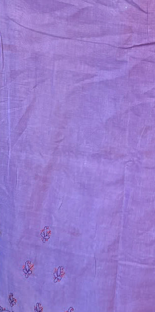 Cotton contrast saree - wine