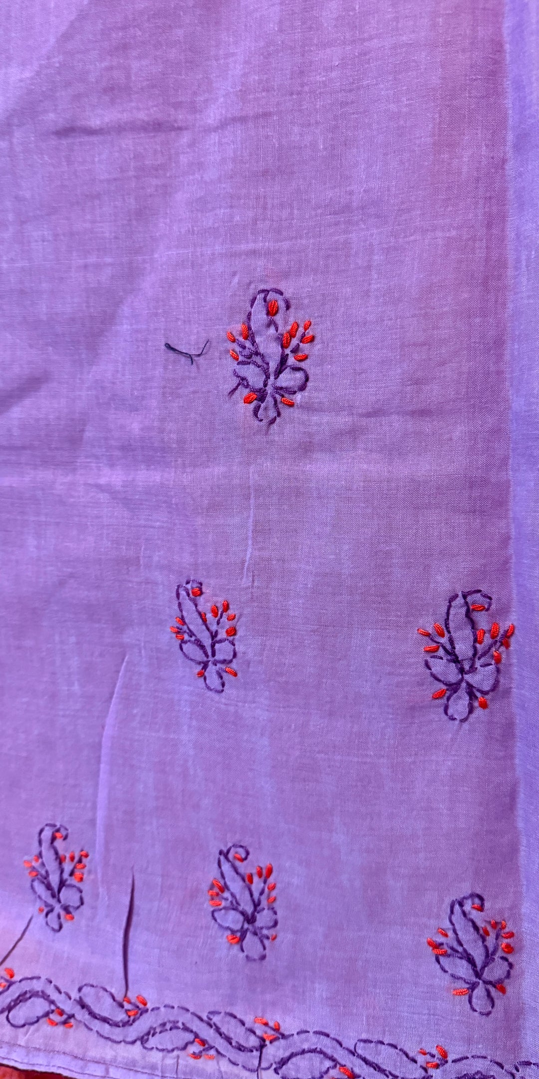 Cotton contrast saree - wine