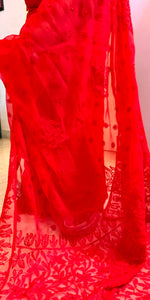 Load image into Gallery viewer, Chiffon Saree - red
