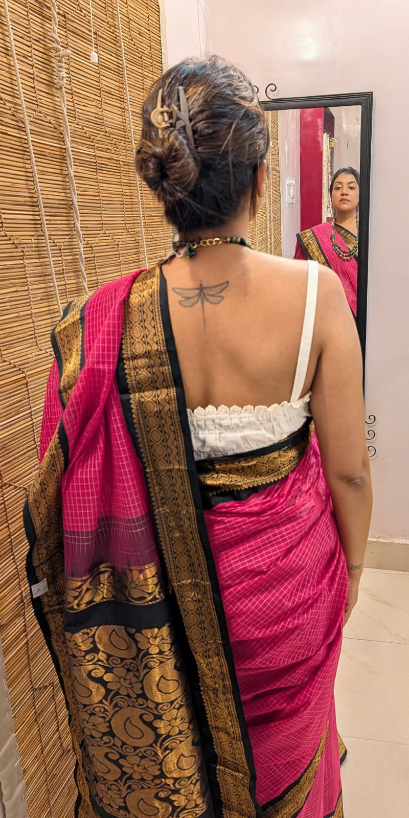 Rani and black cotton gadwal