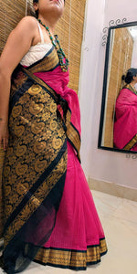 Load image into Gallery viewer, Rani and black cotton gadwal
