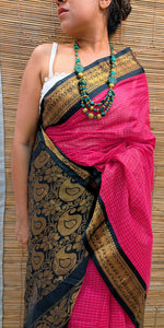 Load image into Gallery viewer, Rani and black cotton gadwal
