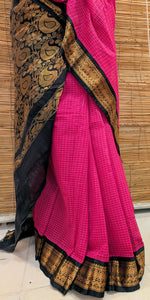 Load image into Gallery viewer, Rani and black cotton gadwal
