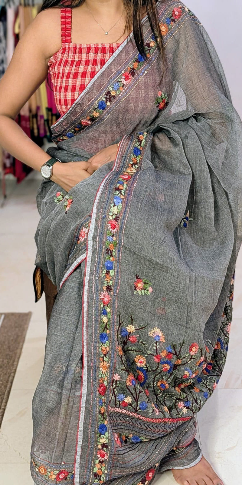 Gray Cotton Lambani