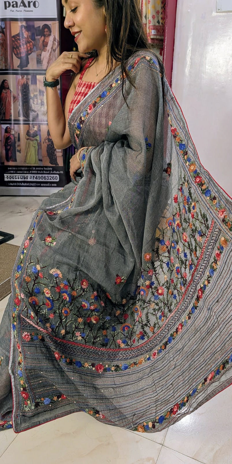 Gray Cotton Lambani