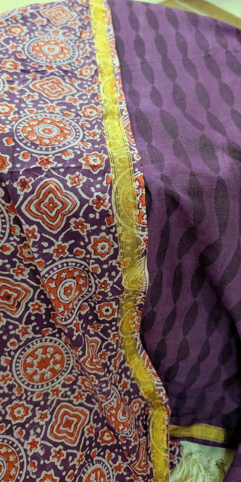Mul cotton mirror work pink