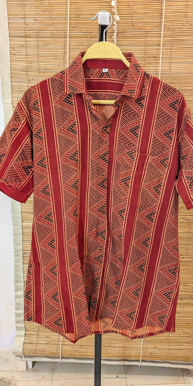 Men's Half Shirt Red Stripes