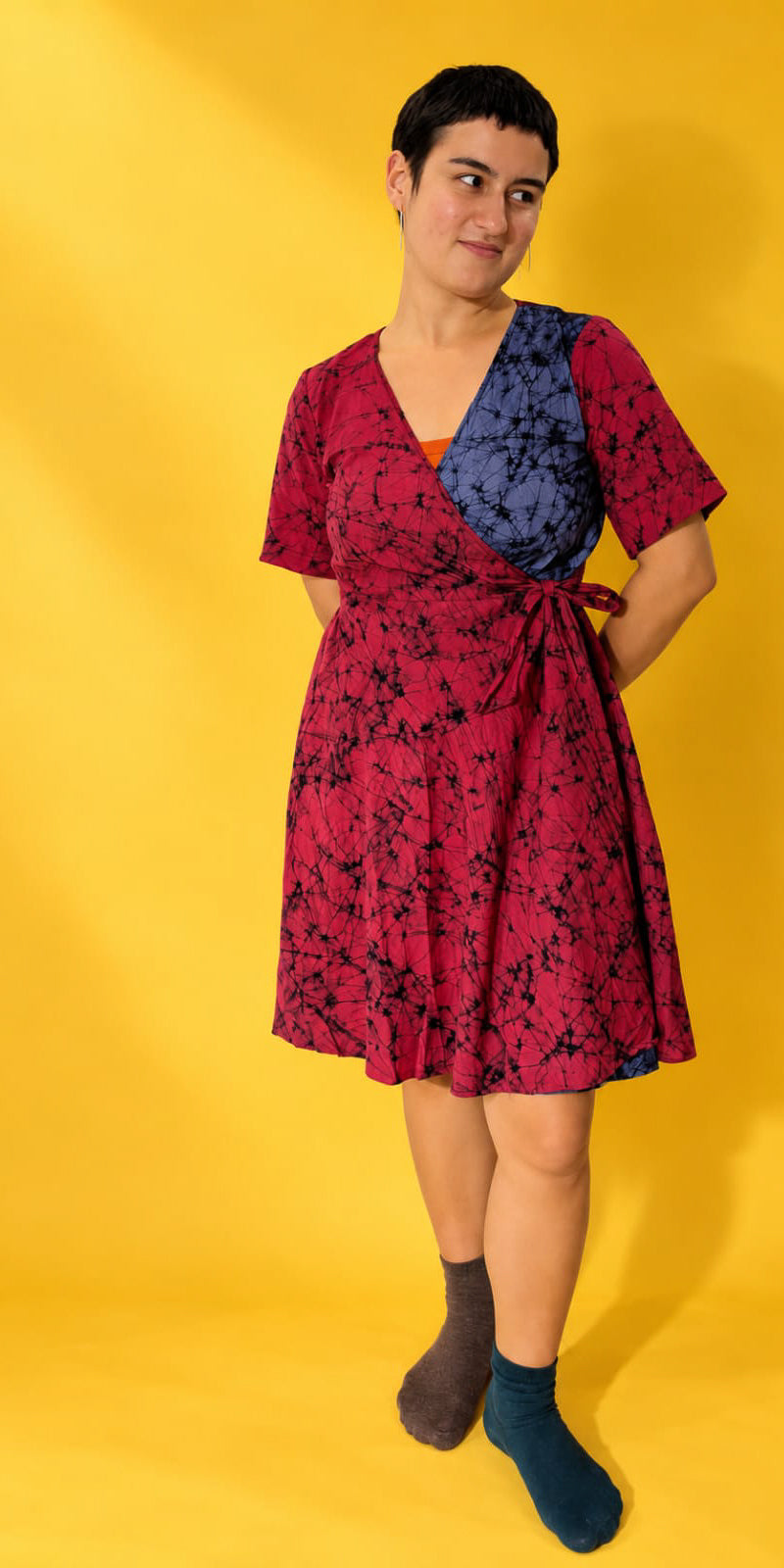 Crack Batik Wrap Dress