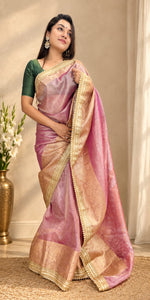 Load image into Gallery viewer, Pink Benarasi Tissue
