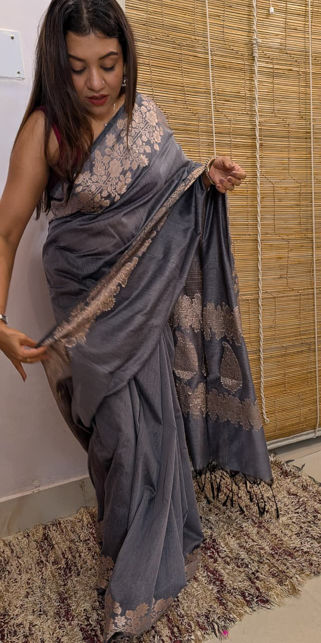 Loom Cotton Banarasi Gray