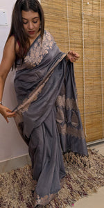 Load image into Gallery viewer, Loom Cotton Banarasi Gray
