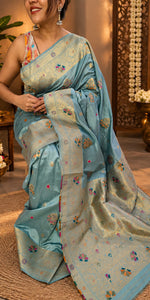 Load image into Gallery viewer, Sea green multicolour silk
