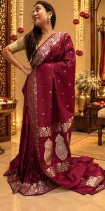 Load image into Gallery viewer, Banarasi Red Boota with Border
