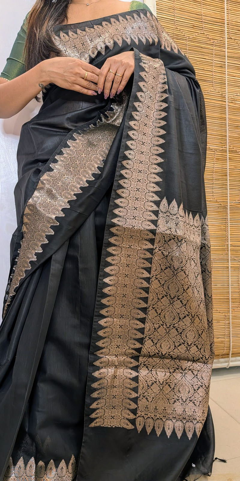 Banarasi Black Plain with Border