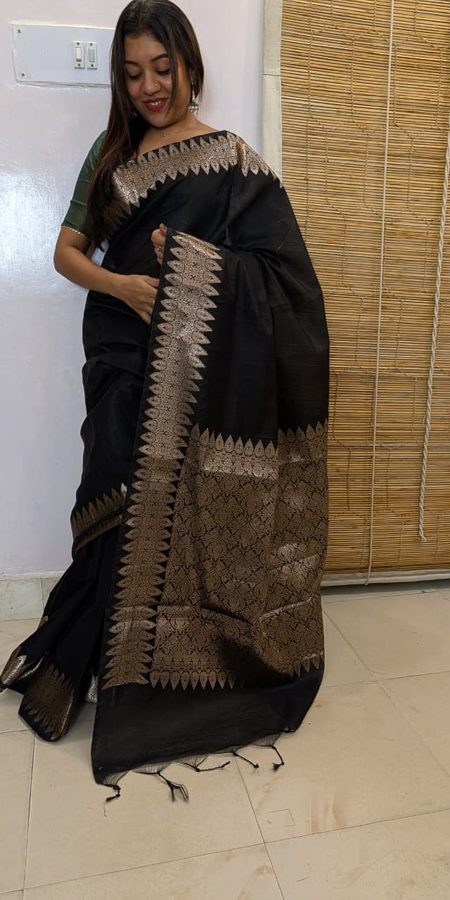 Banarasi Black Plain with Border