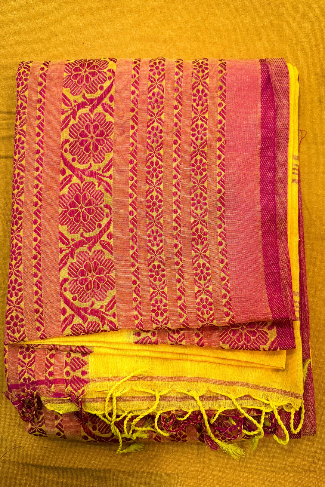 Khadi Cotton - Yellow and Red