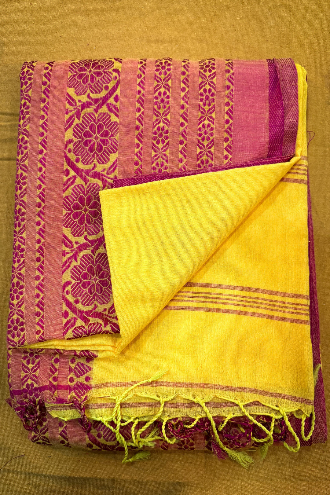 Khadi Cotton - Yellow and Red